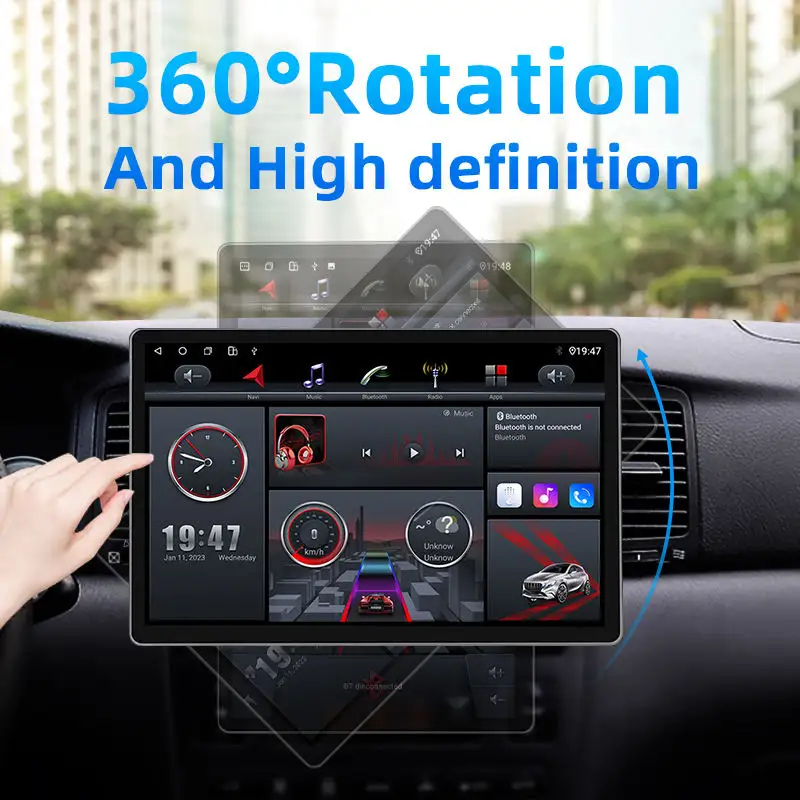 Lecteur multimédia de voiture 13 pouces avec GPS pour lecteur vidéo de voiture universel 1 din 2din écran tactile amovible