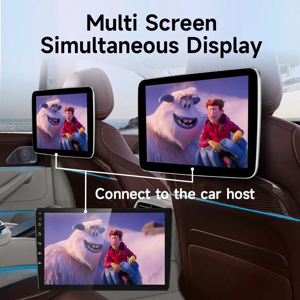 Moniteur d'appui-tête de voiture, écran tactile TV, 32 go, Android 12, WiFi, films pour siège arrière, Netflix, Youtube, lecteur vidéo en ligne