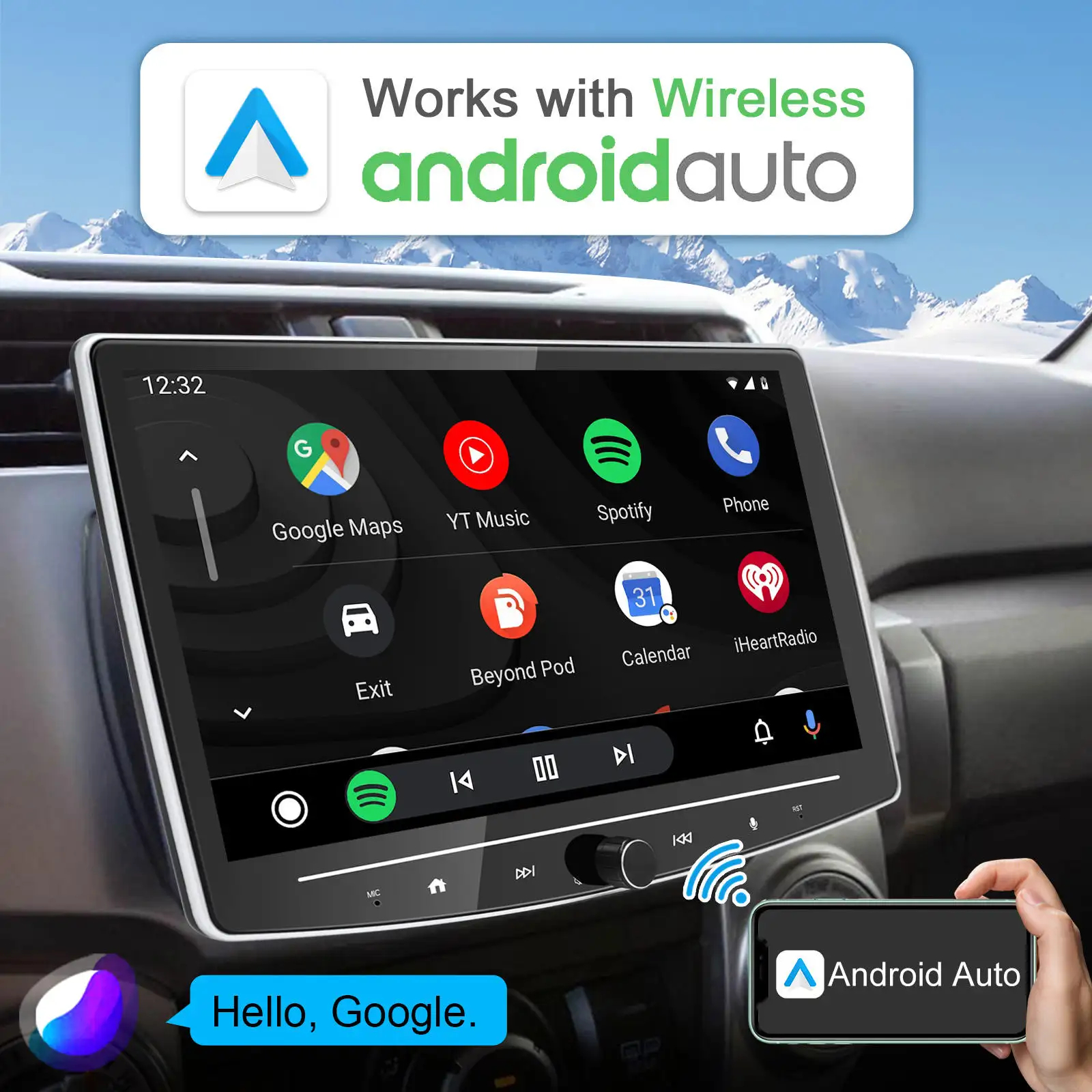 Écran tactile amovible 10.1 'lecteur multimédia de voiture radios Android avec lecteur vidéo de voiture GPS 1 Din