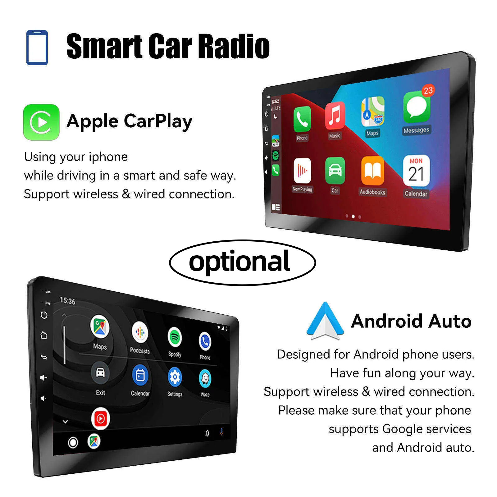 Autoradio Android Gps DVD Bluetooth WiFi vidéo universelle 7 pouces 9 pouces 10 pouces écrans pour voitures