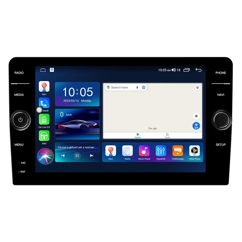 Lecteur multimédia de voiture Carplay 4G + 64G 2 Din pour Toyota Yaris 2007 Radio Fascia autoradio 2005 - 2012 navigateur GPS Android